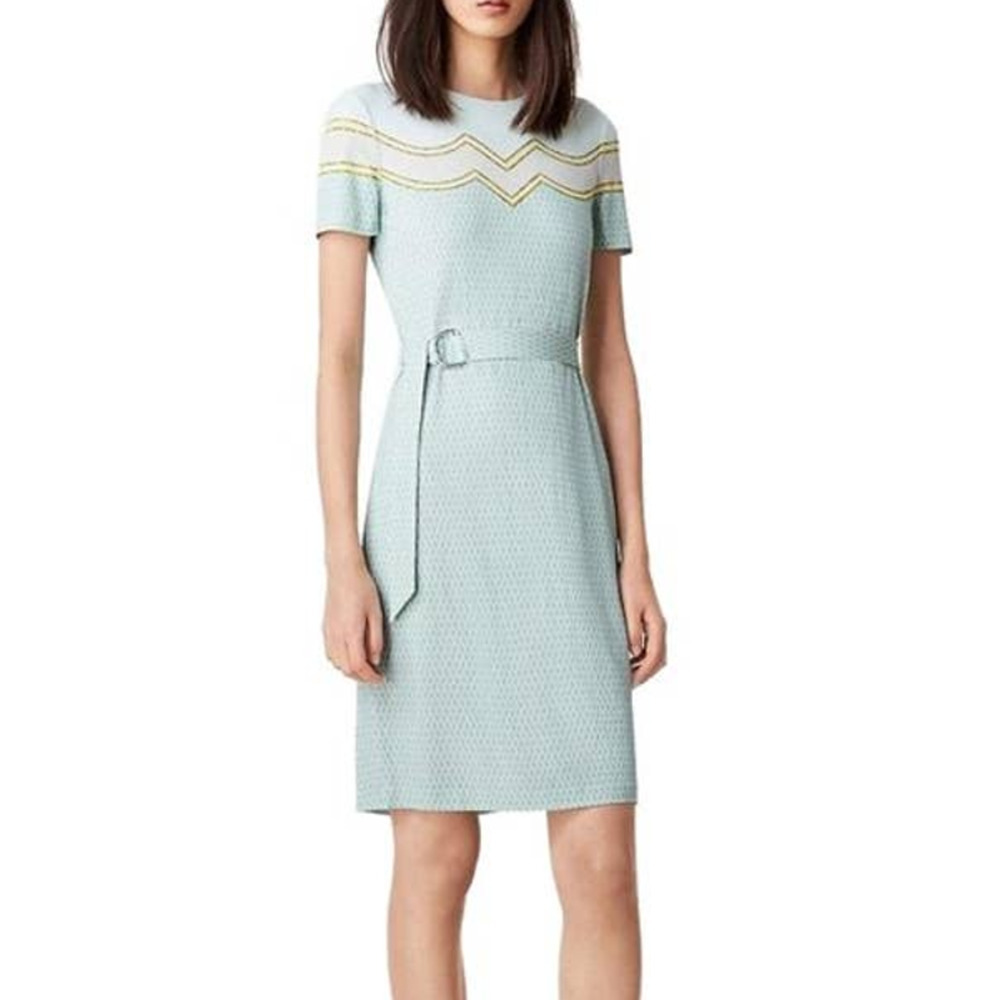 Tory Burch Green Mosaic Printed Casual Stretch Dress • Size XS 🔴